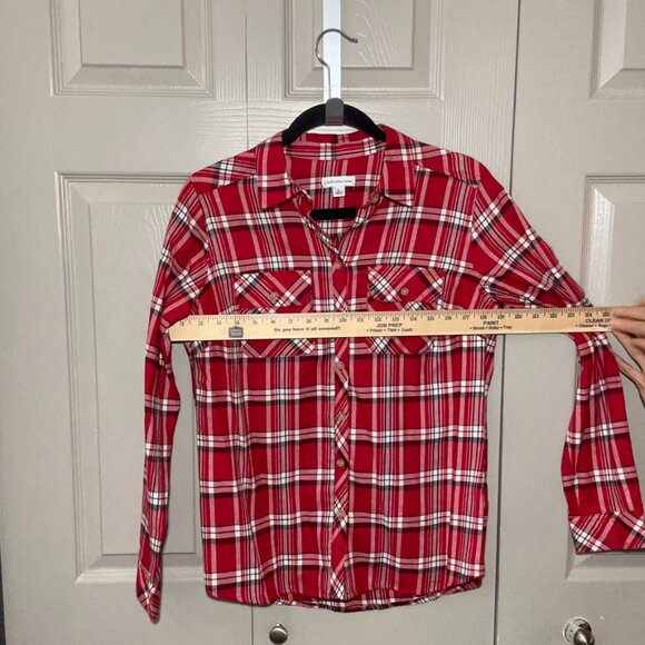 Croft & Barrow Flannel Womens S Multicolored Plaid Button Up Longsleeved - Picture 3 of 12